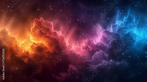 Colorful Sky With Clouds and Stars