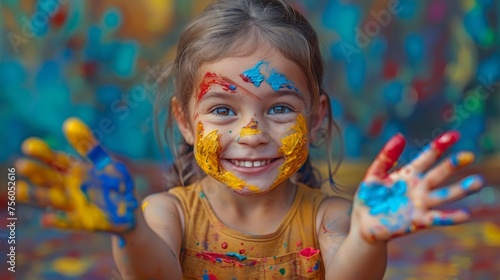 Little Girl With Paint on Her Face