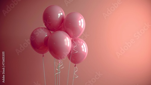 Vase Filled With Pink Balloons on Table