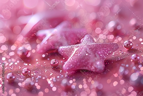 Close Up of Starfish on Pink Background © Ilugram