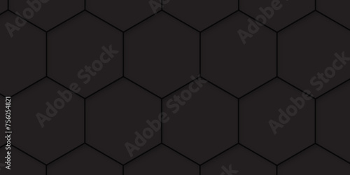 Abstract background with hexagon and black hexagonal background design. luxury geometric black pattern mesh cell texture. dark gray honeycomb texture background. geometric patterns drop shadow.
