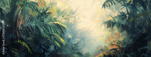 a painting of a jungle © progressman