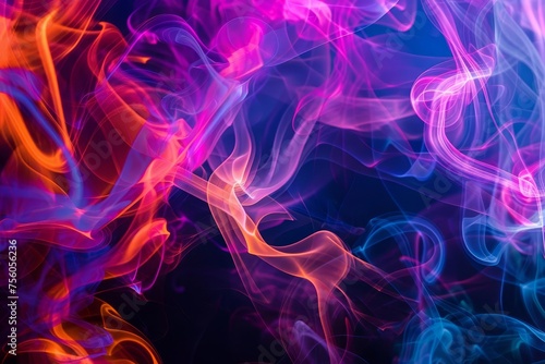 Colorful neon smoke clubs Creating a psychedelic and abstract atmosphere Perfect for creative and vibrant designs