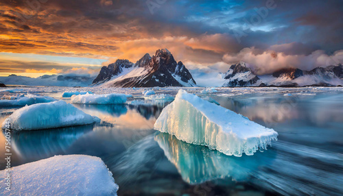 Krajobraz lodowcowy, woda i lód © Iwona
