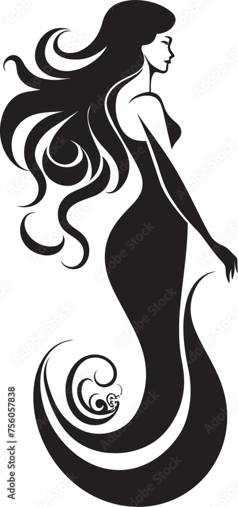 Poseidons Pride Mermaid Vector Logo Elegance Pearlescent Perfection Vector Logo with Enchanting Mermaid