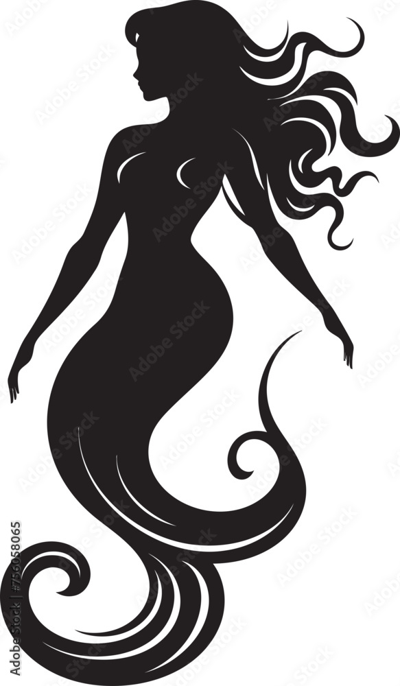 Neptunian Naiad Mermaid Vector Logo Extravaganza Coral Charm Vector Logo with Mermaid Radiance