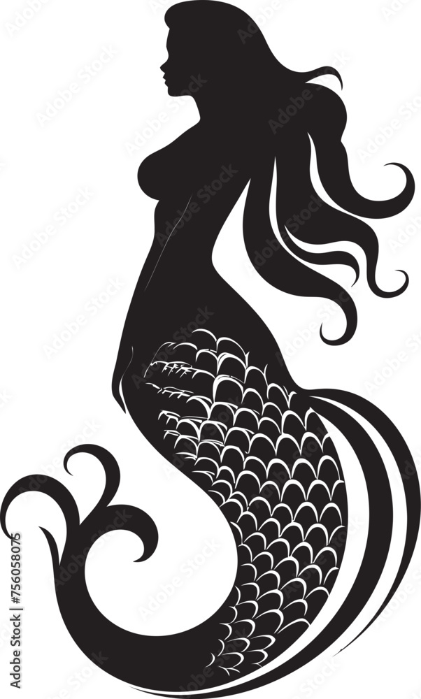Mystical Siren Elegance Mermaid Vector Logo Oceanic Serenity Mermaid Icon Design Mystical Siren Elegance Mermaid Vector Logo Oceanic Serenity Mermaid Icon Design