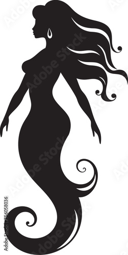 Tridents Treasure Vector Logo Featuring a Beautiful Mermaid Majestic Mermaid Melody Mermaid Vector Logo in Oceanic Bliss