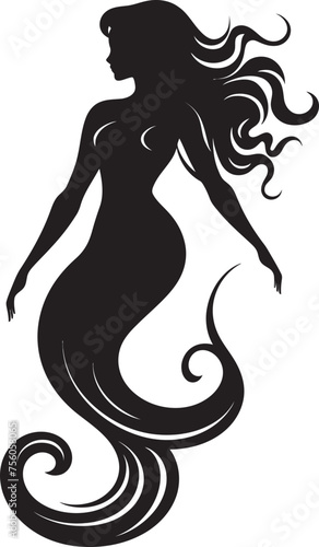 Neptunian Naiad Mermaid Vector Logo Extravaganza Coral Charm Vector Logo with Mermaid Radiance