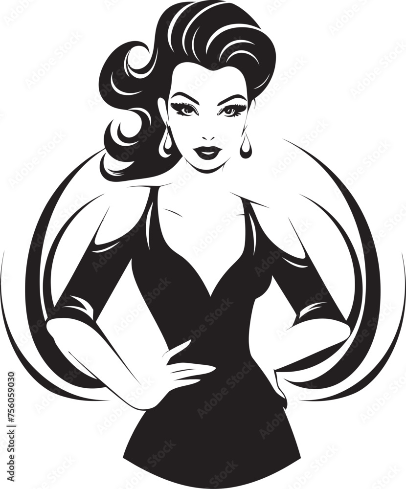 Professional Power Working Woman Symbol Corporate Charm Mascot Logo Featuring a Woman Professional Power Working Woman Symbol Corporate Charm Mascot Logo Featuring a Woman