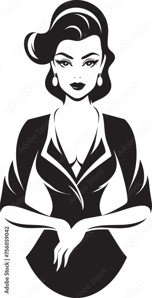 Career Chic Working Woman Vector Symbol Business Maven Mascot Logo of a Woman Career Chic Working Woman Vector Symbol Business Maven Mascot Logo of a Woman