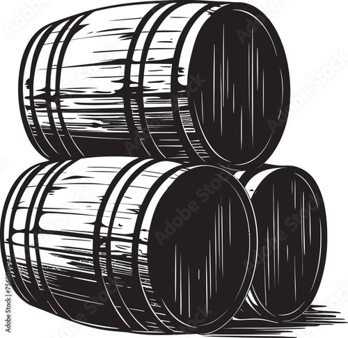 Pitch Black Port Stylish Black Barrel Vector Sable Spirits Dark Barrel Icon