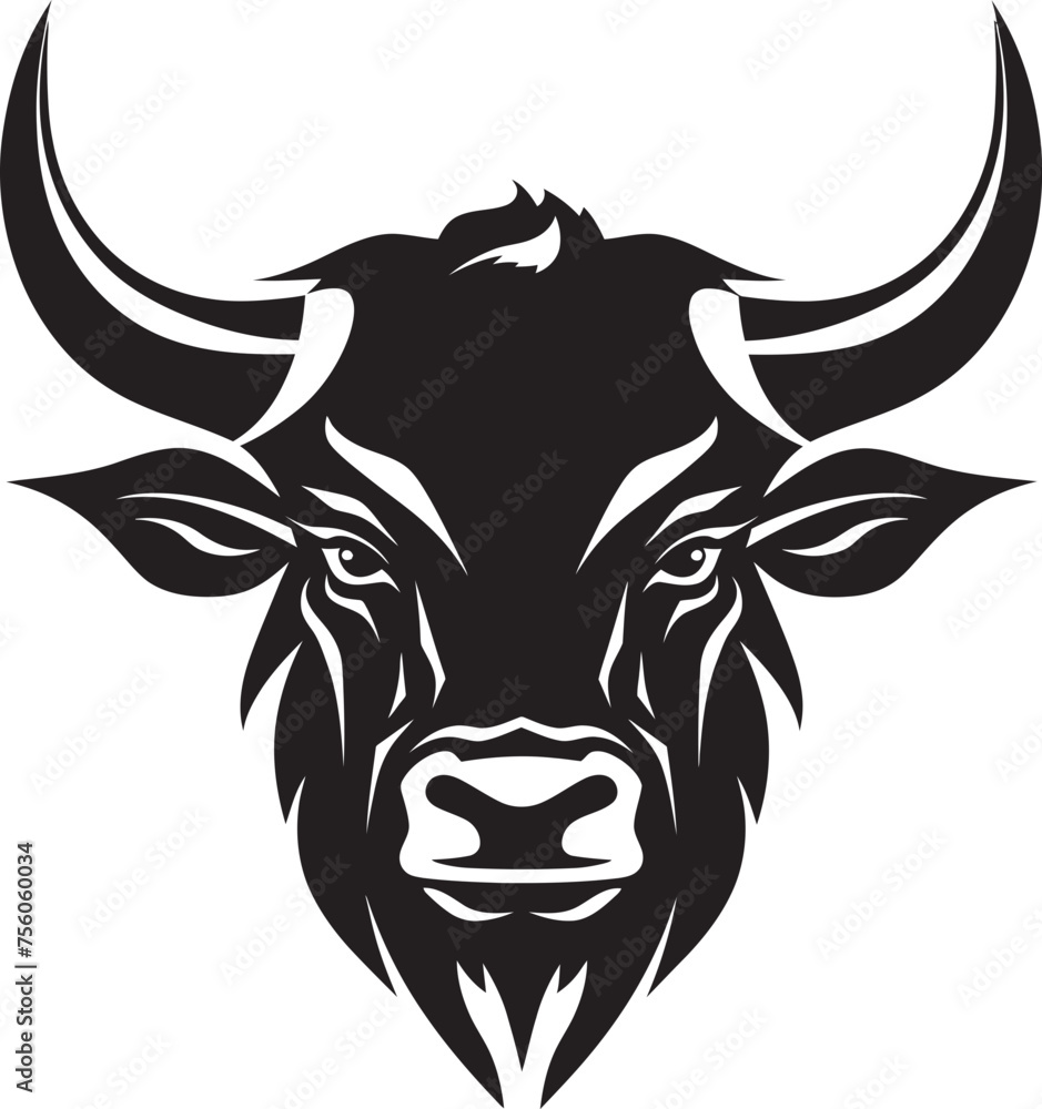 Bullish Brilliance Cartoon Full Body Logo Cartoon Charge Full bodied Bull Icon Design