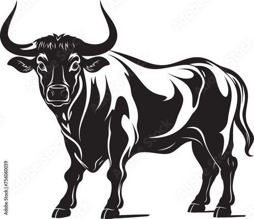 Bullish Buddy Cartoon Bull Vector Symbol Bold Boisterous Full Body Cartoon Logo