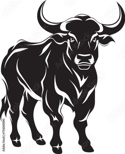 Bullish Buddy Cartoon Full Body Logo Bold Boisterous Full Body Vector Design