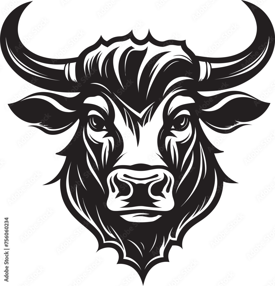 Bullish Energy Full bodied Bull Vector Design Brawny Beast Cartoon Bull Logo Creation