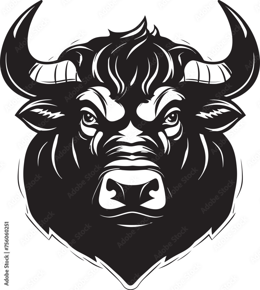 Bullish Brilliance Full Body Cartoon Logo Charging Champion Bull Vector Icon Design