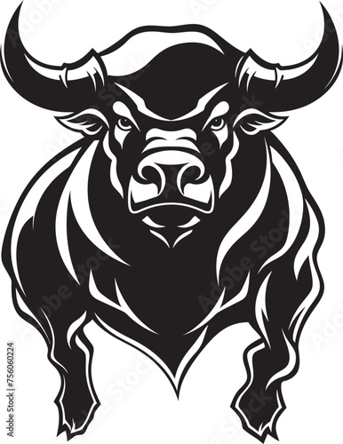 Majestic Matador Full bodied Bull Vector Symbol Bullish Brilliance Cartoon Full Body Logo