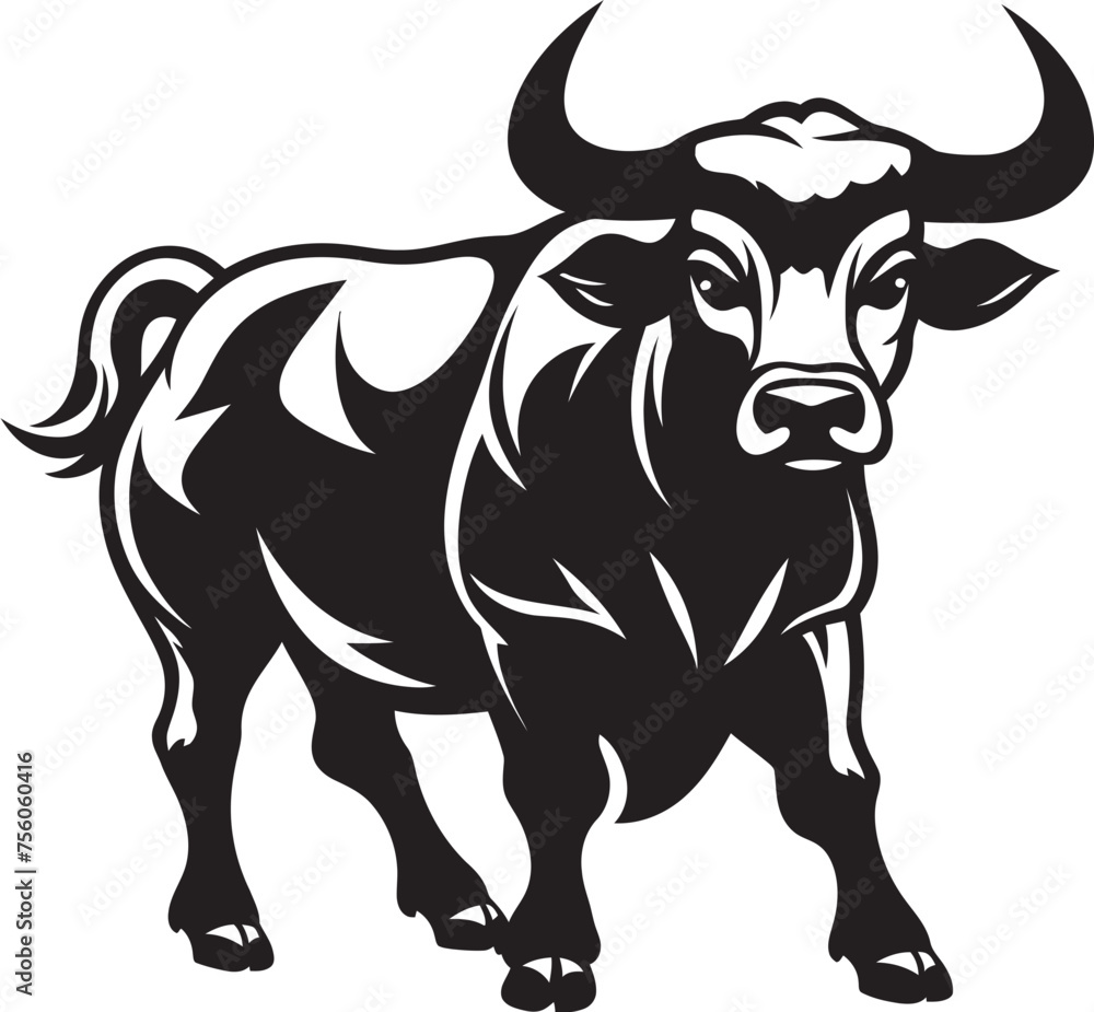 Bullish Energy Full bodied Bull Vector Emblem Brawny Beast Cartoon Bull Logo Illustration Bullish Energy Full bodied Bull Vector Emblem Brawny Beast Cartoon Bull Logo Illustration