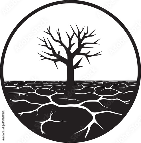Wilted Wilderness Drought Land Vector Symbol Sandy Scapes Dry Land Icon Design
