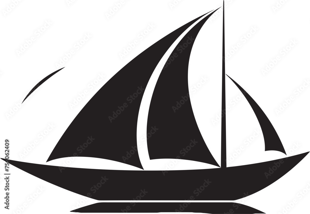Essence of the Sea Minimalist Boat Symbol Pure Sailing Boat Vector Emblem