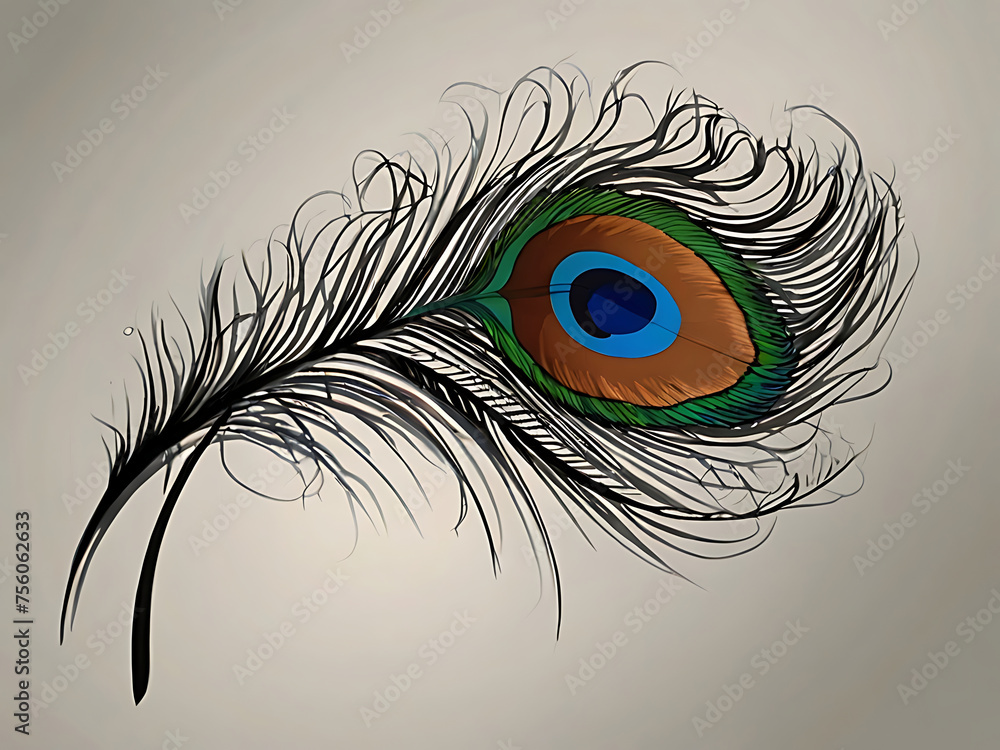 Obraz premium peacock feather background, peacock feathers on dark background 