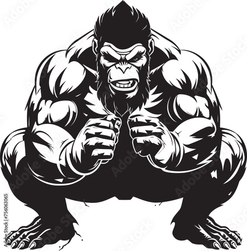 Brawny Button Bash Muscular Ape Emblem Gamepad Gladiator Primate Powerplay Emblem
