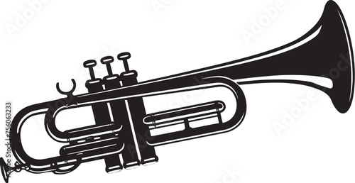 Serenading Brass Trumpet Icon Symbol Trumpet Symphony Melodic Vector Emblem