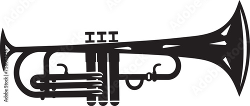 Brass Blast Dynamic Trumpet Icon Melody Maker Trumpet Vector Emblem