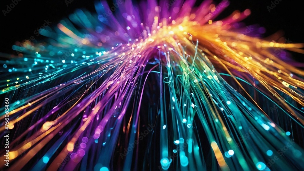 A background showing the lights of fibre optics. Technology oriented. A background showing the lights of fibre optics. Technology oriented.