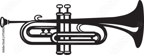 Brass Serenade Golden Trumpet Design Golden Echo Iconic Trumpet Emblem