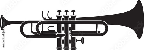 Golden Echo Iconic Trumpet Emblem Harmonic Radiance Melodic Trumpet Vector