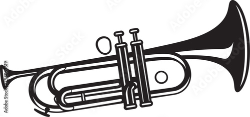 Sonic Serenity Musical Trumpet Emblem Trumpet Tempo Elegant Icon Vector