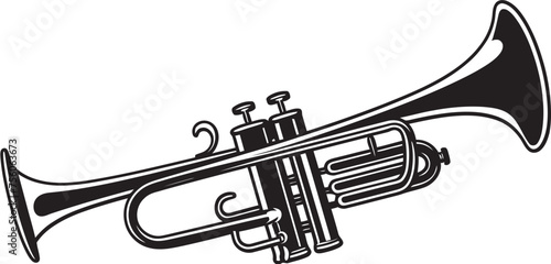 Sonic Serenity Musical Trumpet Symbol Trumpet Tempo Dynamic Horn Emblem