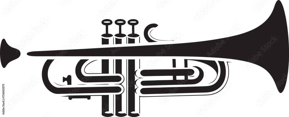 Golden Groove Trumpet Icon Emblem Melodic Majesty Music Trumpet Vector Golden Groove Trumpet Icon Emblem Melodic Majesty Music Trumpet Vector