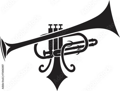 Brass Brilliance Trumpet Vector Symbol Sonic Serenade Musical Trumpet Icon Design