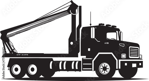 Elevated Efficiency Truck Crane Symbol Design Lifting Legend Crane Truck Icon Logo