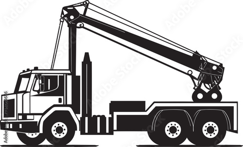 Construction Commander Truck Crane Emblem Lifting Legend Crane Truck Vector Symbol