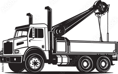 Crane Commanders Crane Truck Icon Emblem Mighty Movers Crane Truck Vector Logo