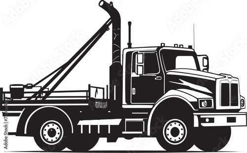 CraneCraft Sturdy Truck Crane Logo Emblem Mobile Mastery Crane Truck Vector Icon