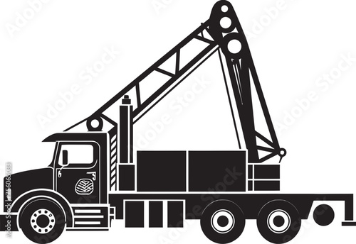 High Rise Haulers Truck Crane Logo Design Crane Commanders Crane Truck Icon Emblem