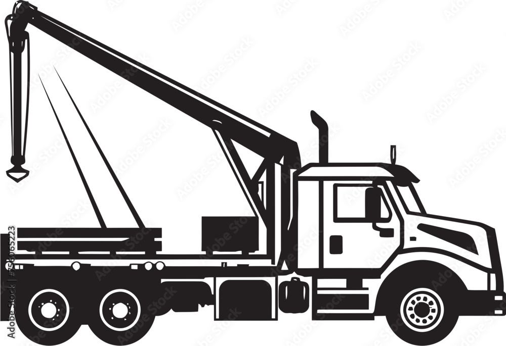 Mobile Mastery Truck Crane Logo Icon Lifting Legends Crane Truck Emblem Design