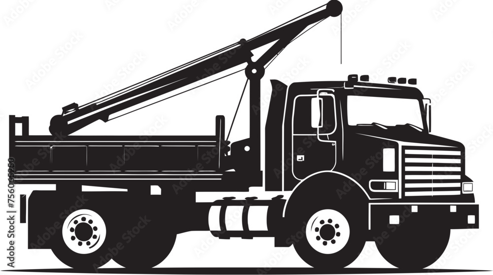Mighty Movers Crane Truck Icon Vector Skyward Solutions Truck Crane Logo Emblem