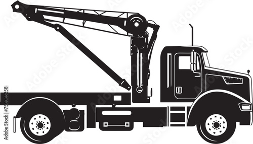 Tower Titans Crane Truck Logo Design Elevated Efficiency Truck Crane Icon Emblem
