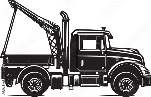 Crane Commander Truck Crane Logo Gear and Lifts Crane Truck Icon Design