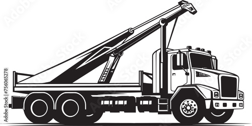 HoistHero Crane Truck Icon Emblem Titan Hauler Truck Crane Vector Symbol