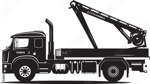 Tower Titan Truck Crane Icon Logo Skyward Strength Crane Truck Vector Symbol