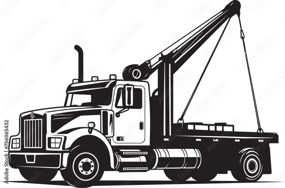 Towering Transporter Truck Crane Vector Emblem Skyward Solutions Crane Truck Symbol Icon