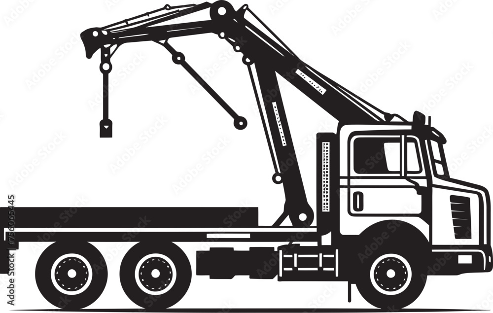 Naklejka premium Industrial Titans Crane Truck Emblem Skyward Solutions Truck Crane Symbol