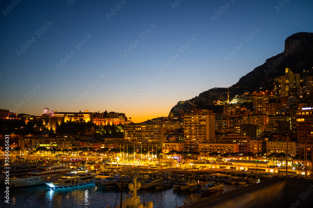 Twilight Ambiance Over Monte Carlo Marina, Monaco